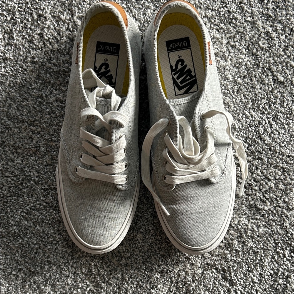 Vans Light Gray Canvas Lace-Up Shoes